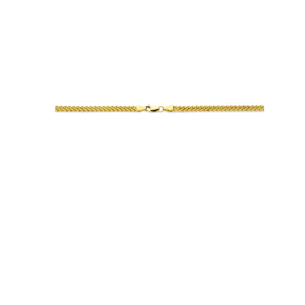 14k Gelbgold Gourmette Herrenhalskette 60 cm mit Silberkern