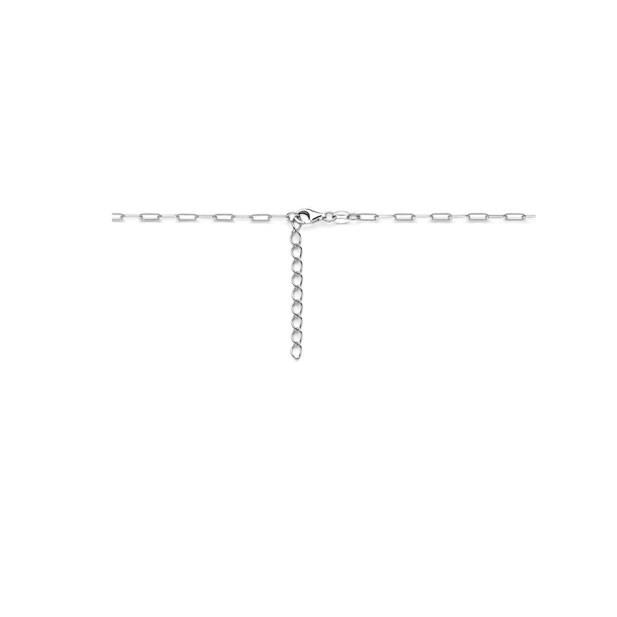 Silberne Halskette mit Kaffeebohnen-Gliedern – rhodiniertes Damen-Collier mit edlem Design
