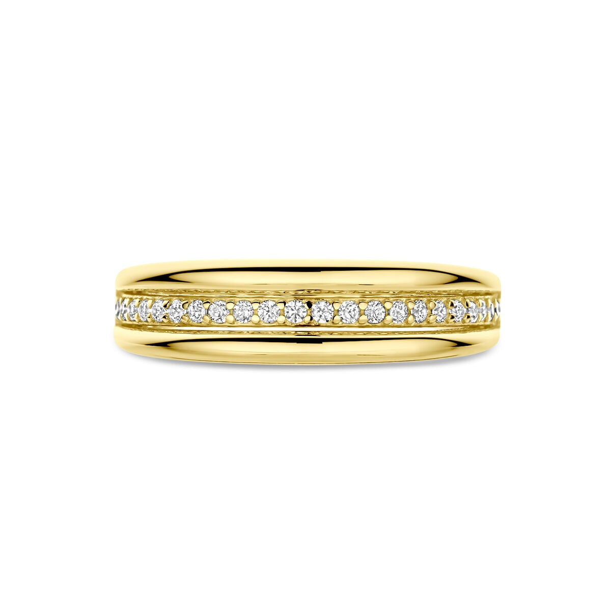 Goldener Damenring mit Zirkonia – 14k Gelbgold