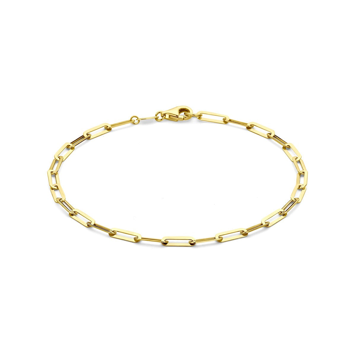 Goldenes Damenarmband aus 14k mit Ankerkettengliedern und Karabinerverschluss