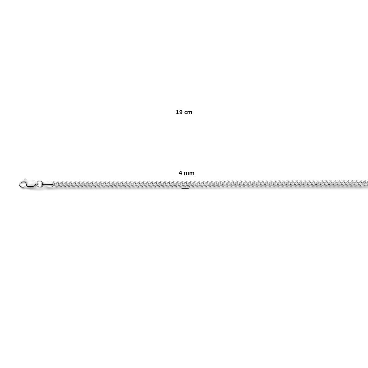 Silberne Damenhalskette mit Gourmet-Gliederung – 925er Silber, 4 mm breit