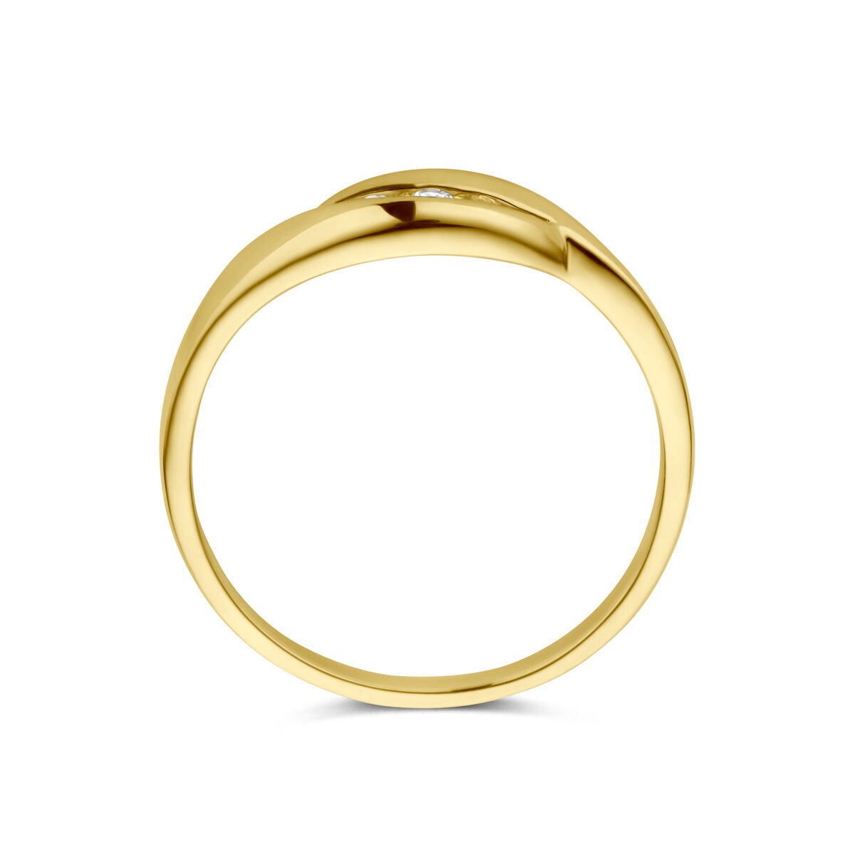 14k Gelbgold Damenring mit Zirkonia – funkelnde Finesse in Gold