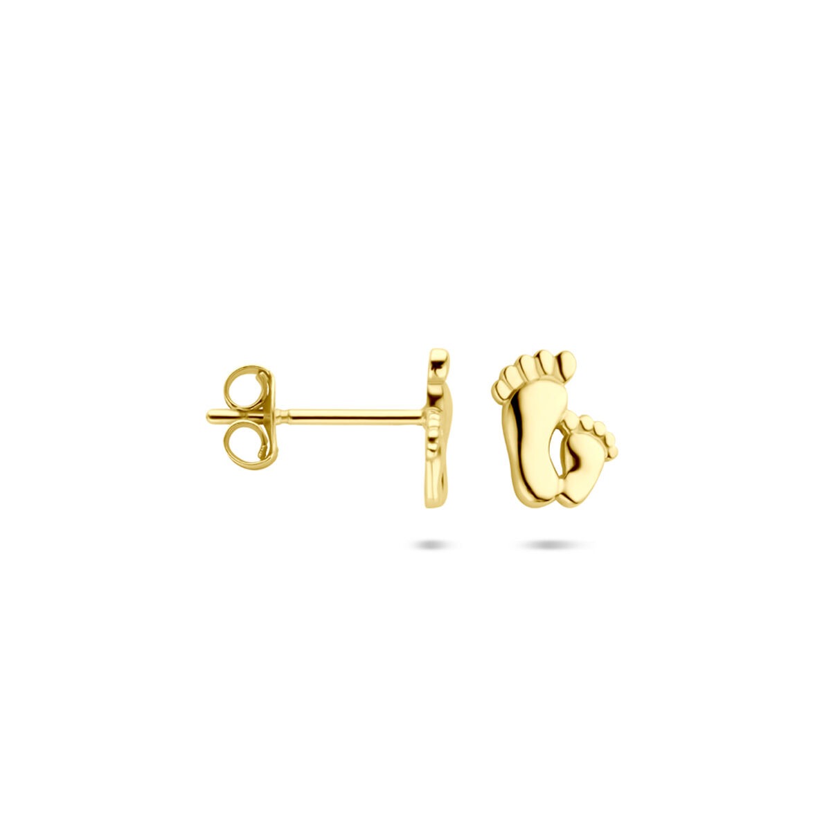 14k Gelbgold Ohrstecker in Form von Babyfüßen