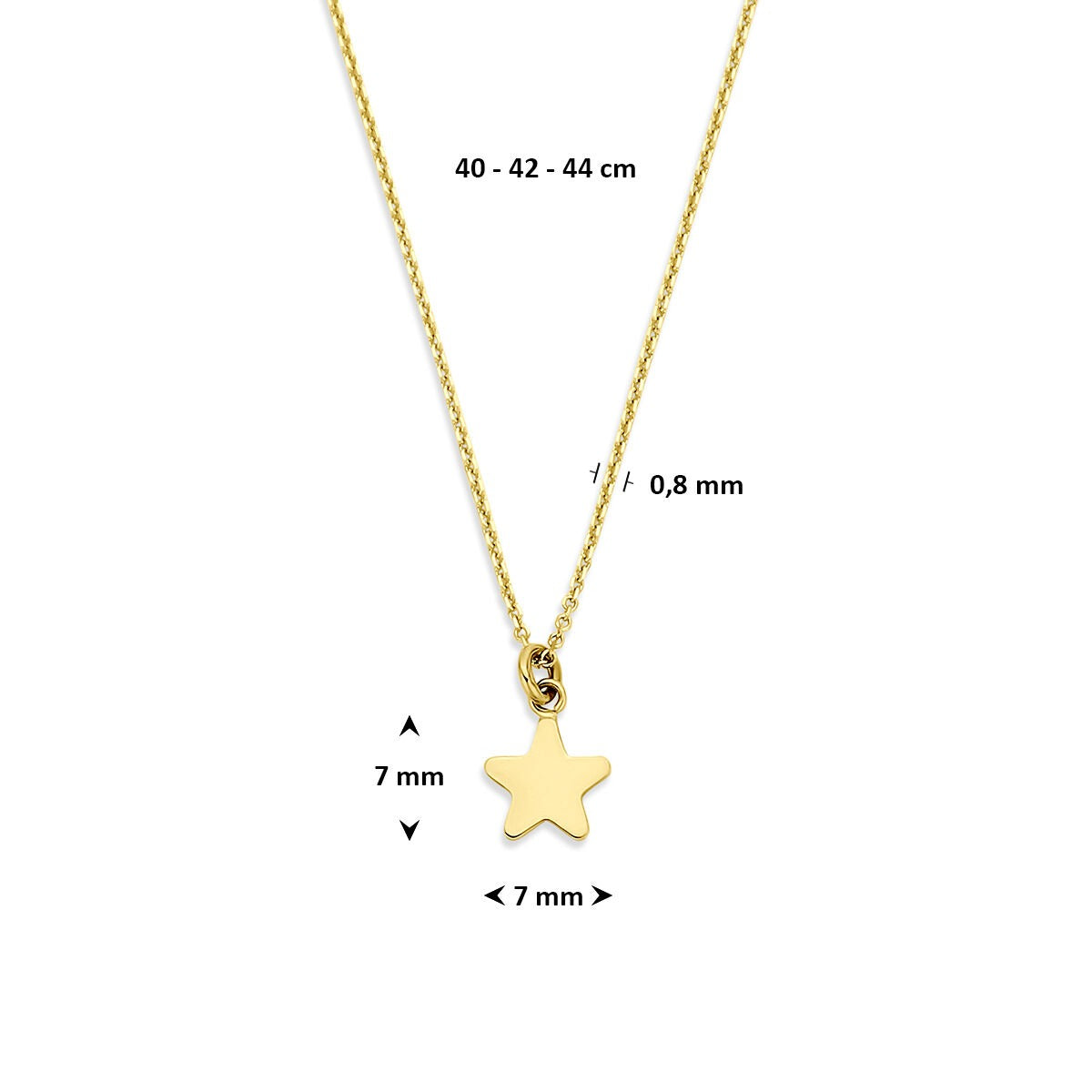 14 Karat Gelbgold Halskette mit Stern