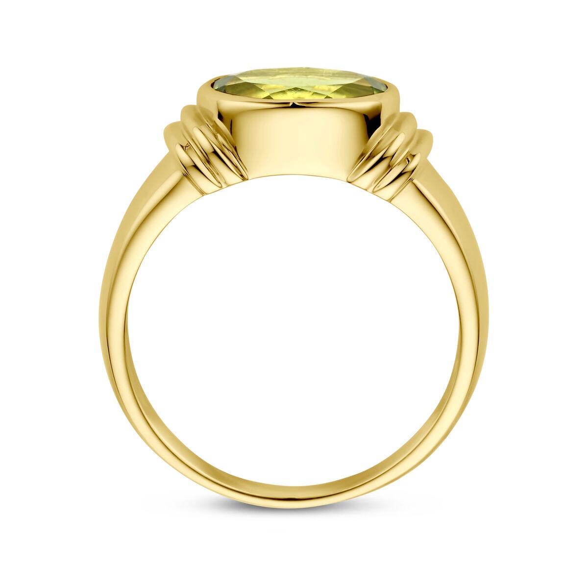 Goldener Damenring – 14k mit ovalem Peridot