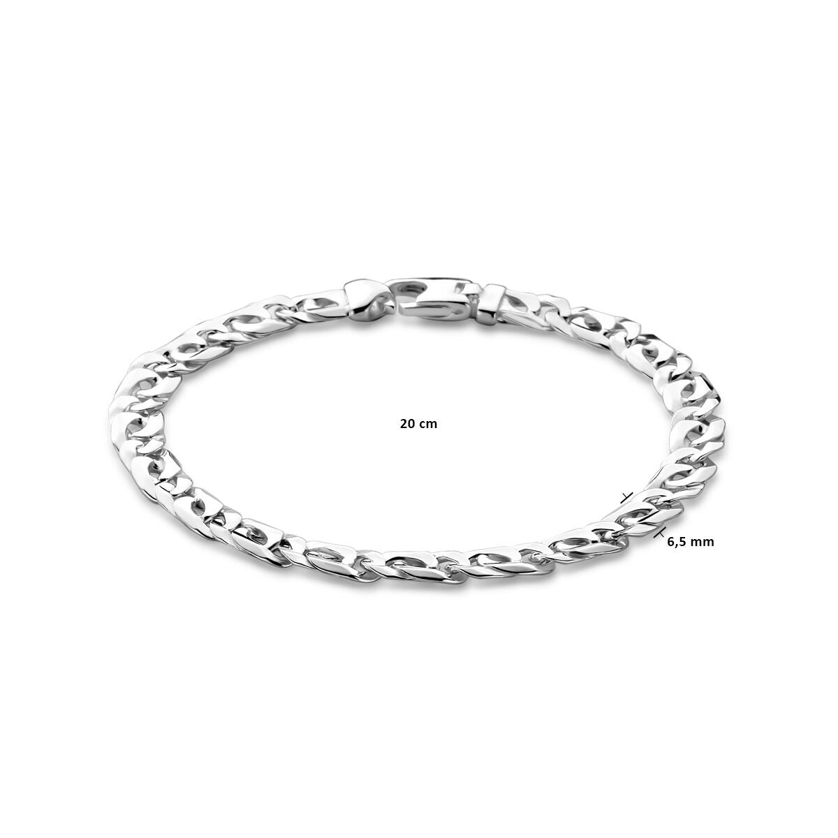 Herrenarmband aus Silber mit Ankerkette und Karabinerverschluss