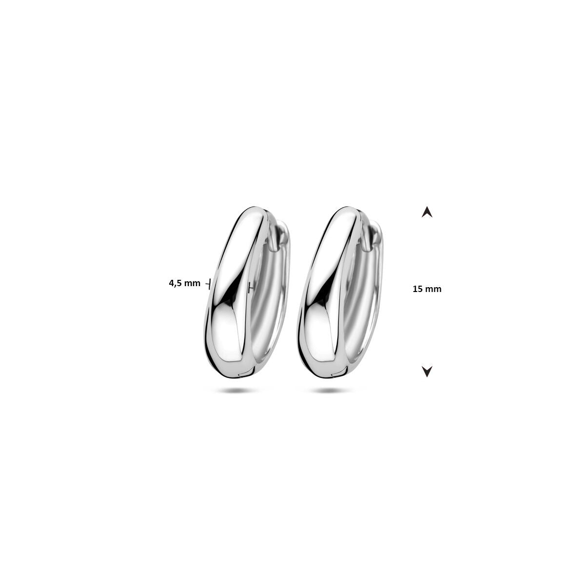 Damen-Creolen aus rhodiniertem 925er Silber, 15 mm