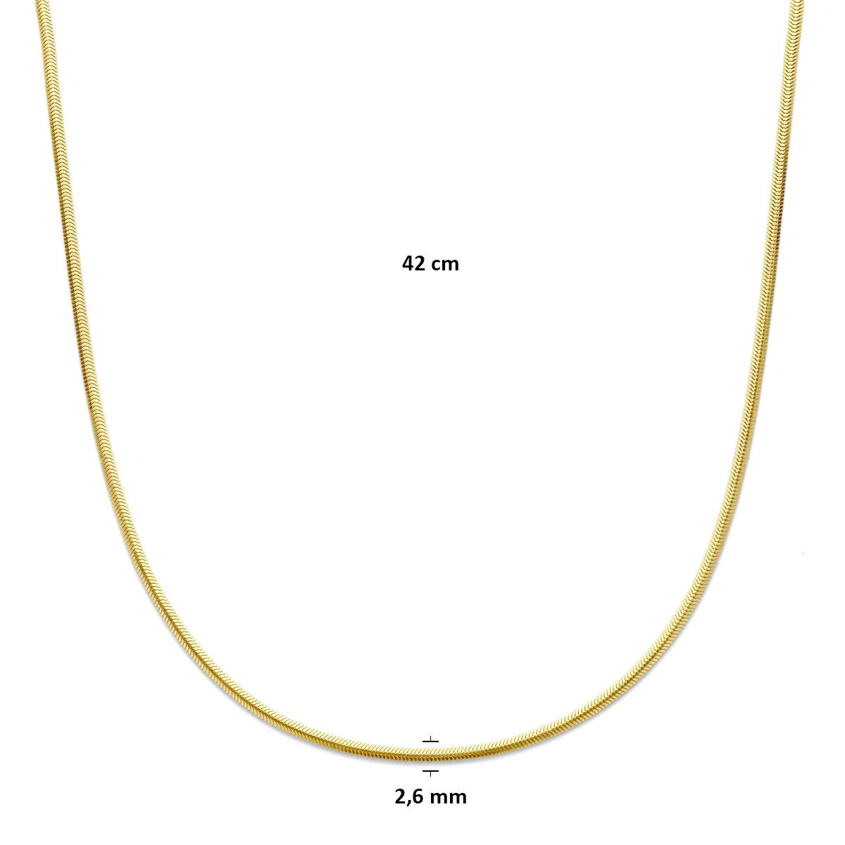 14k Gelbgoldcollier – flache Kugelkette