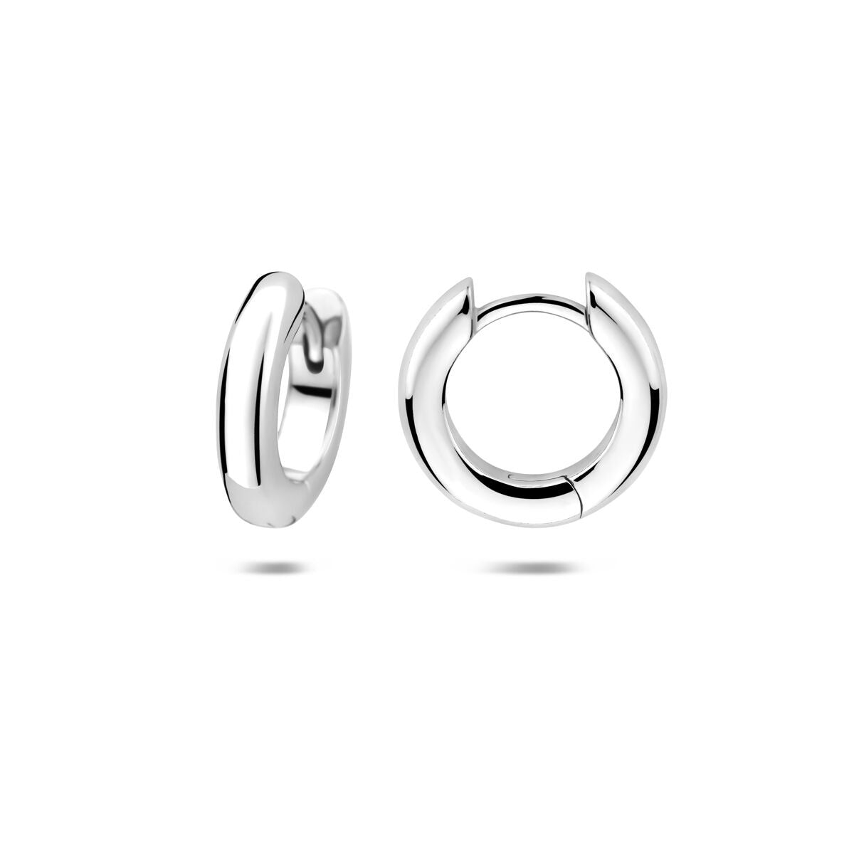 Rhodinierte Klappcreolen aus Silber – zeitlose Damen-Ohrringe mit edlem Finish
