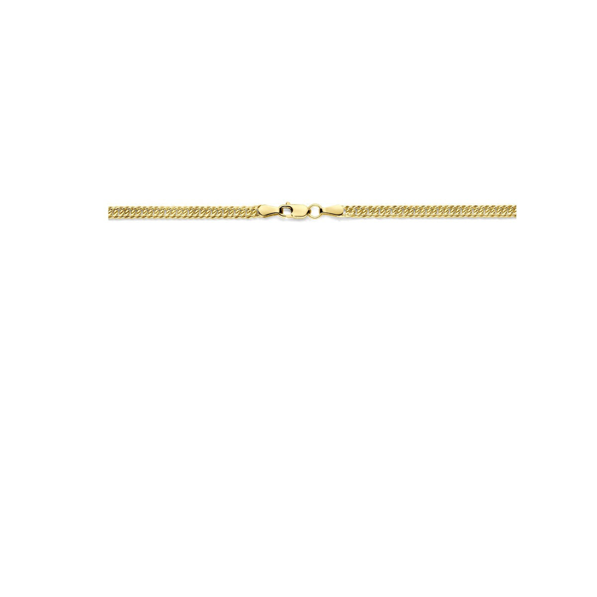 14 Karat Gelbgold-Gourmettekette mit Silberkern – 45 cm
