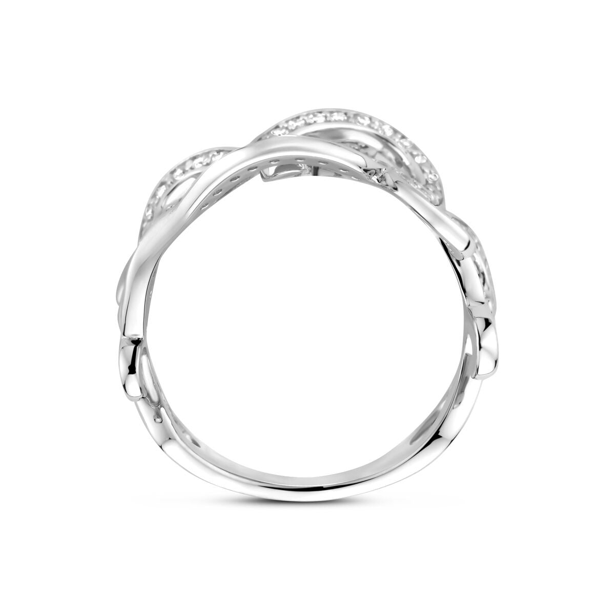 Rhodinierter Entourage-Ring aus Silber mit Zirkonia 16,5 mm