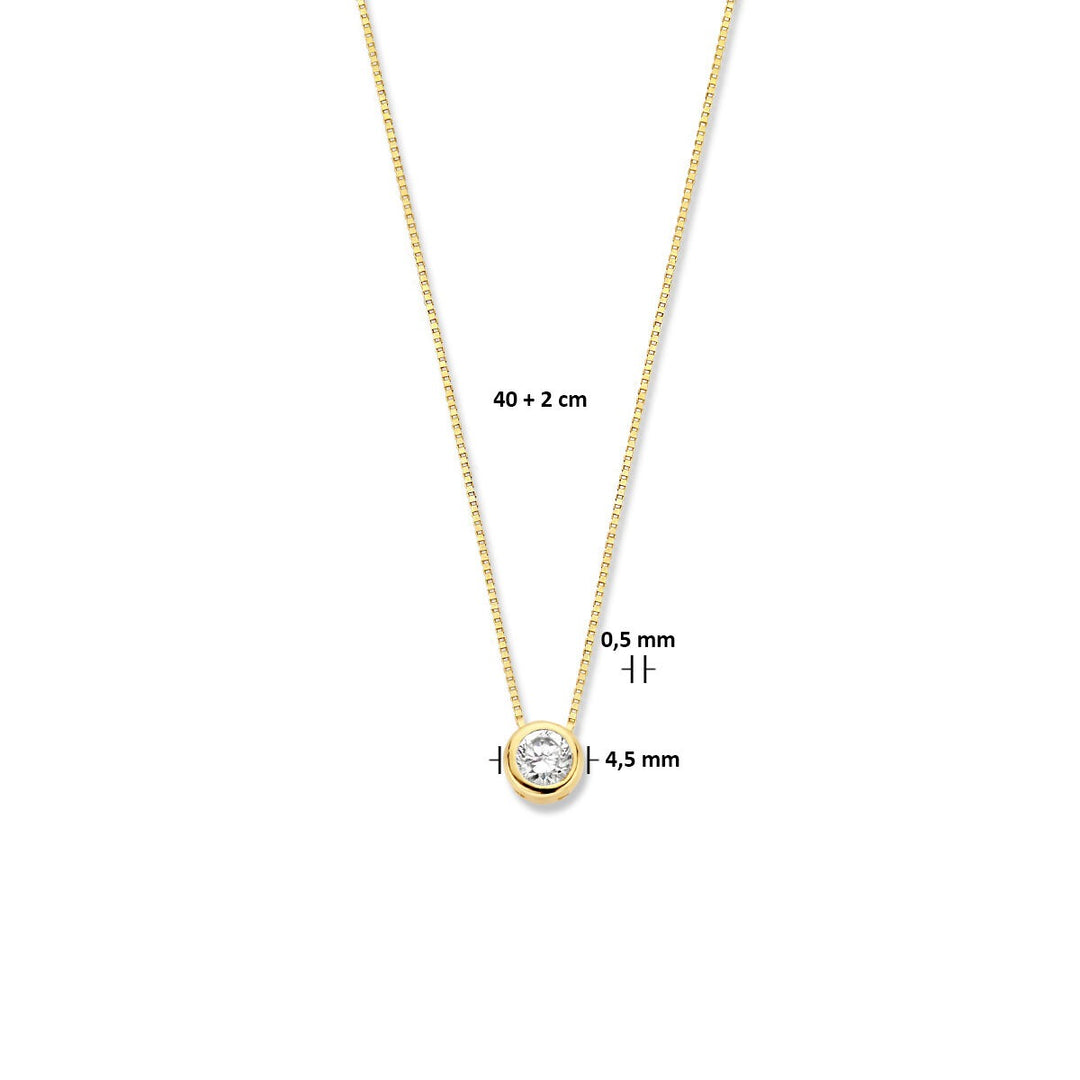 Halskette Zirkonia 40 + 2 cm 14K Gelbgold