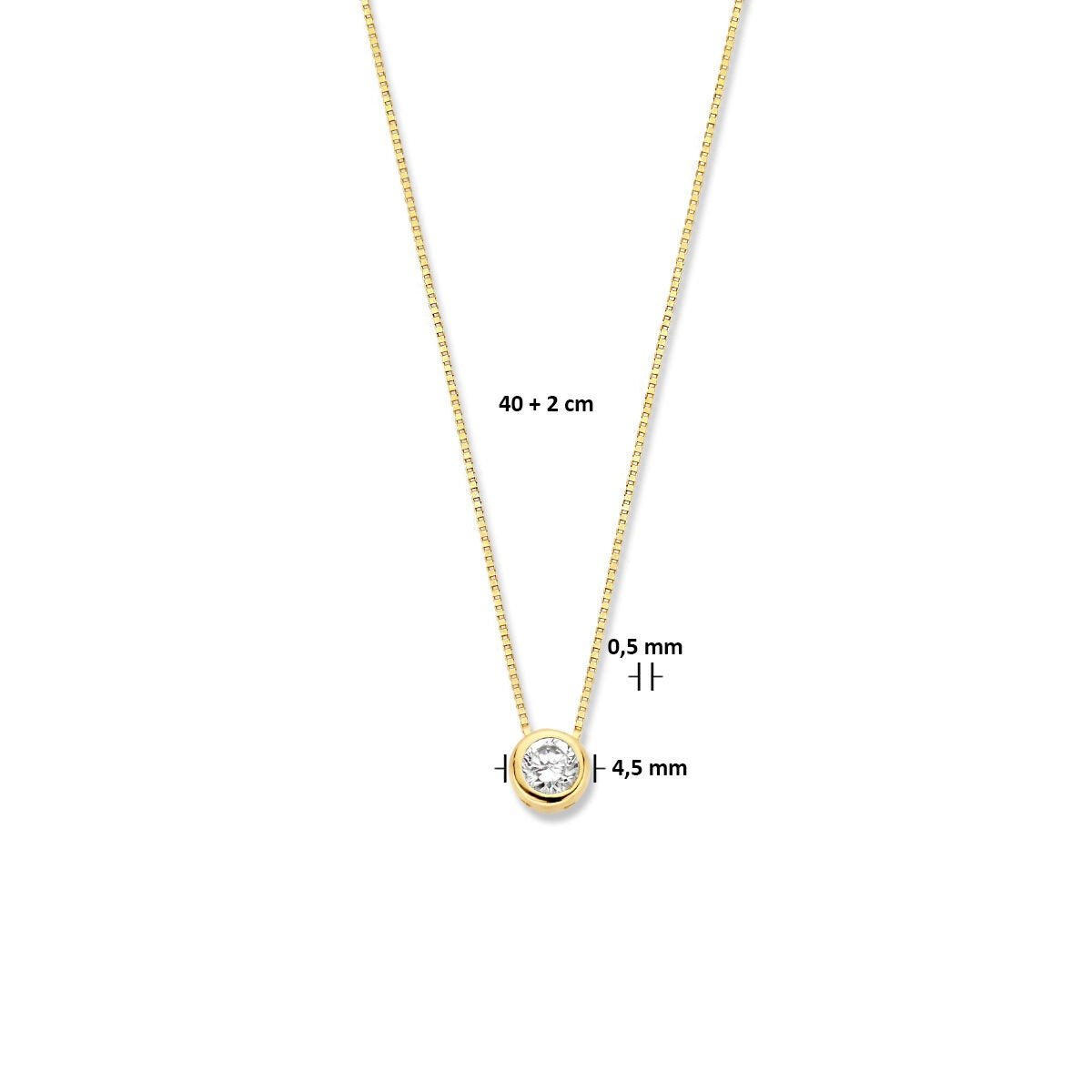 Goldkette mit Zirkonia – 14k Venezianerkette