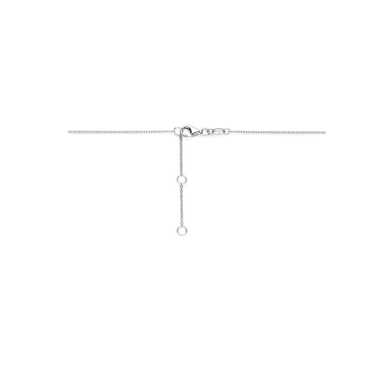 Silberhalskette mit Zirkonia-Anhänger – rhodiniertes Damen-Collier im Solitär-Stil
