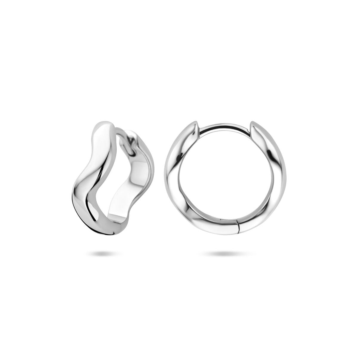 Rhodinierte Klappcreolen aus Silber – 15 mm