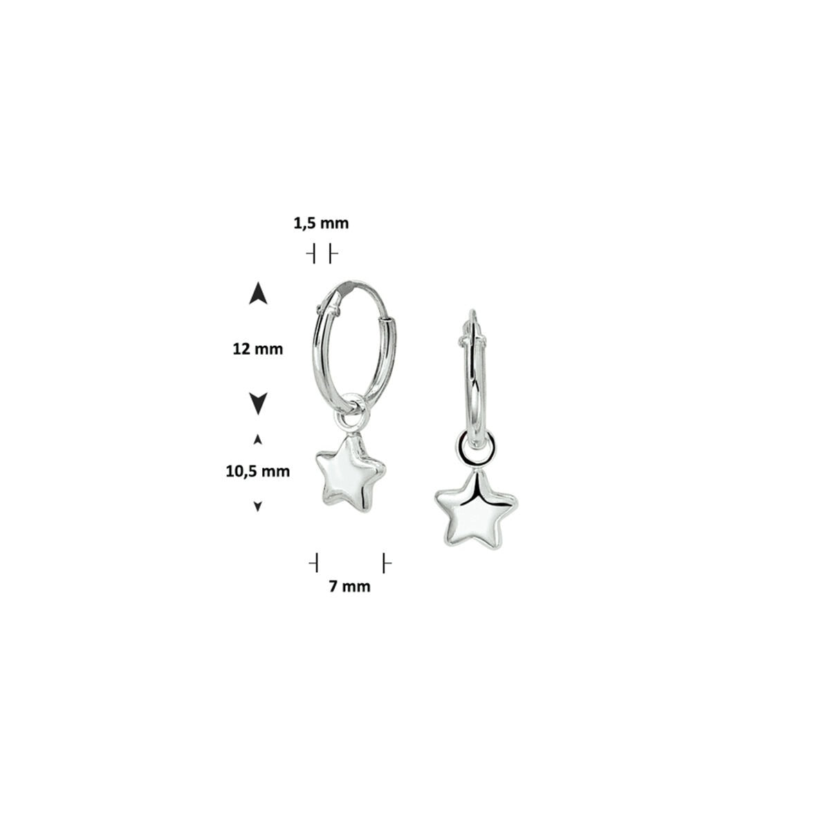 Rhodinierte Silberohrringe Stern
