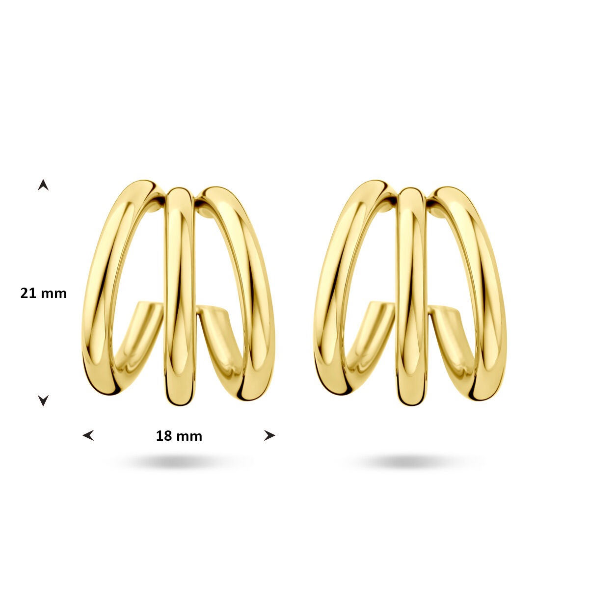 Goldfarbene Ohrstecker aus Edelstahl mit Ionenplattierung 21x18mm