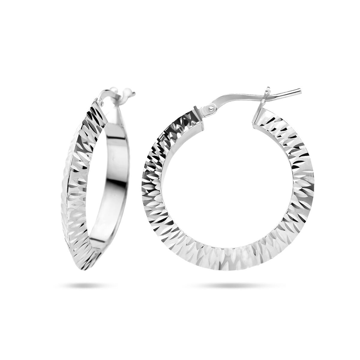 Ohrringe Spitzrohr diamantiert Silber rhodiniert