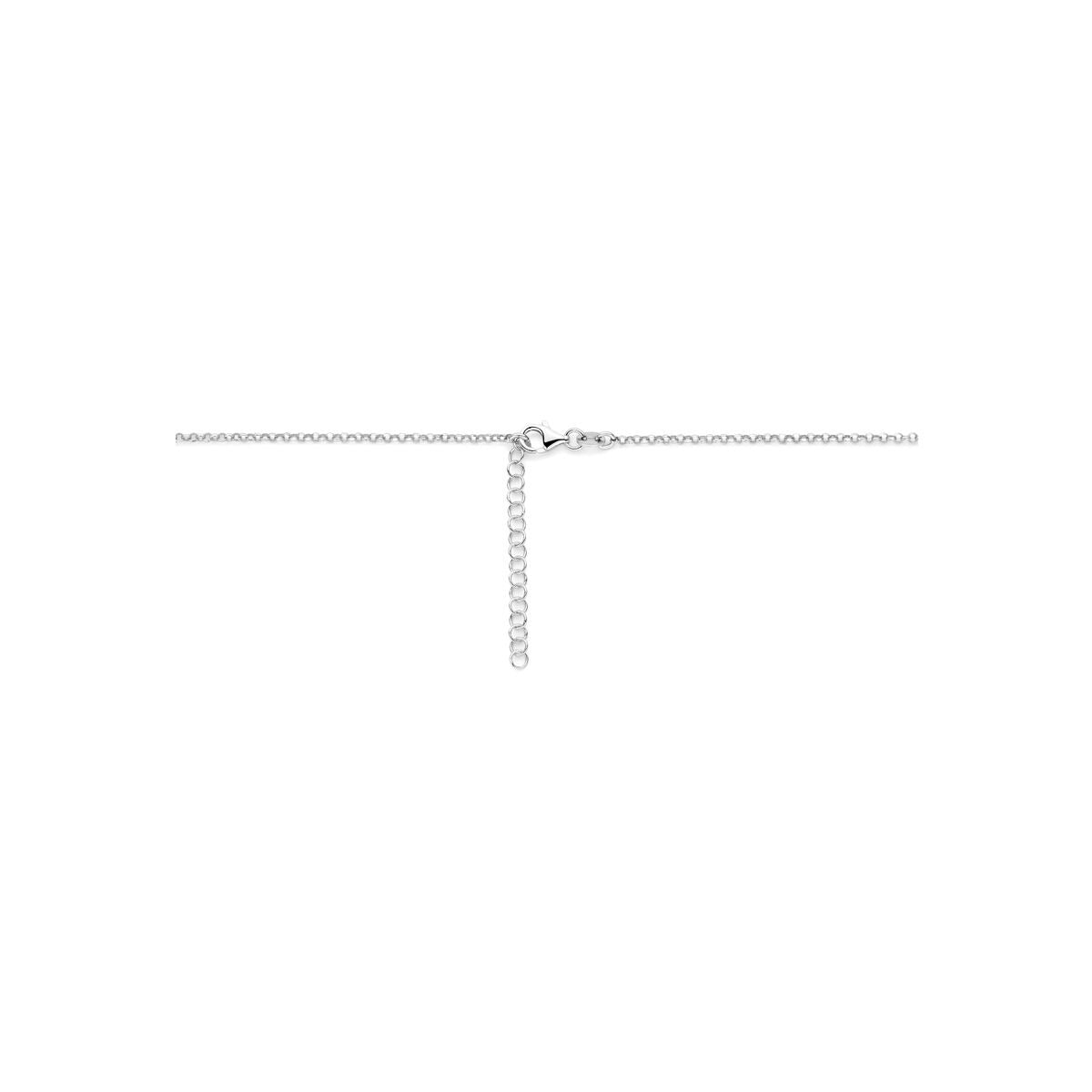 Rhodiniertes 925er Silber Kindercollier mit Blume und Herz