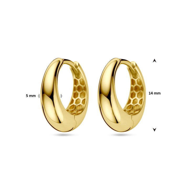 9k Geelgouden klapoorringen 14 mm