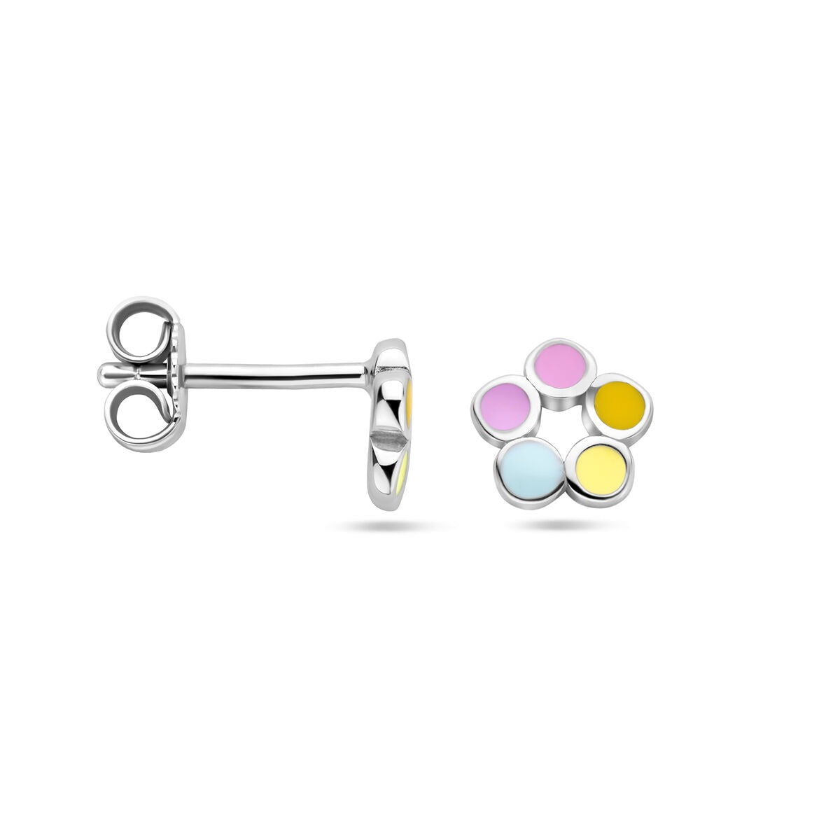 925 Rhodiniertes Silber Ohrstecker Blume