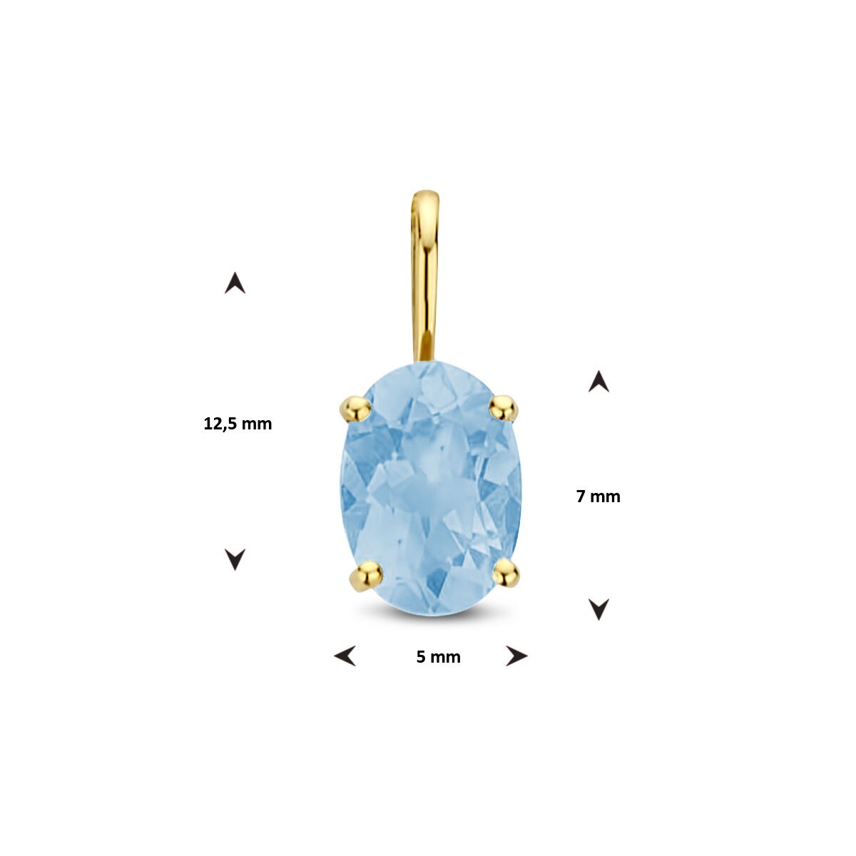14K Gelbgoldanhänger mit blauem Topas – Geburtsstein