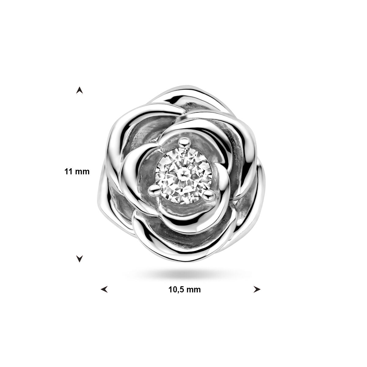 Silberner Anhänger Rose mit Zirkonia