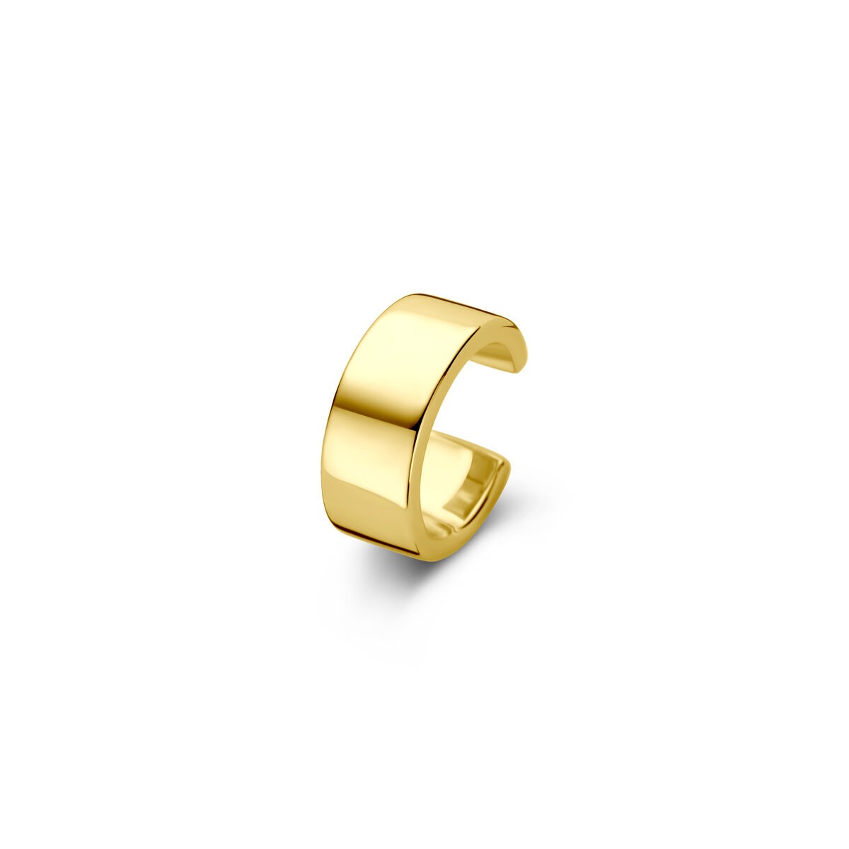 Vergoldeter Silber Ear Cuff für Damen in schlichter, breiter Form ohne Verzierung