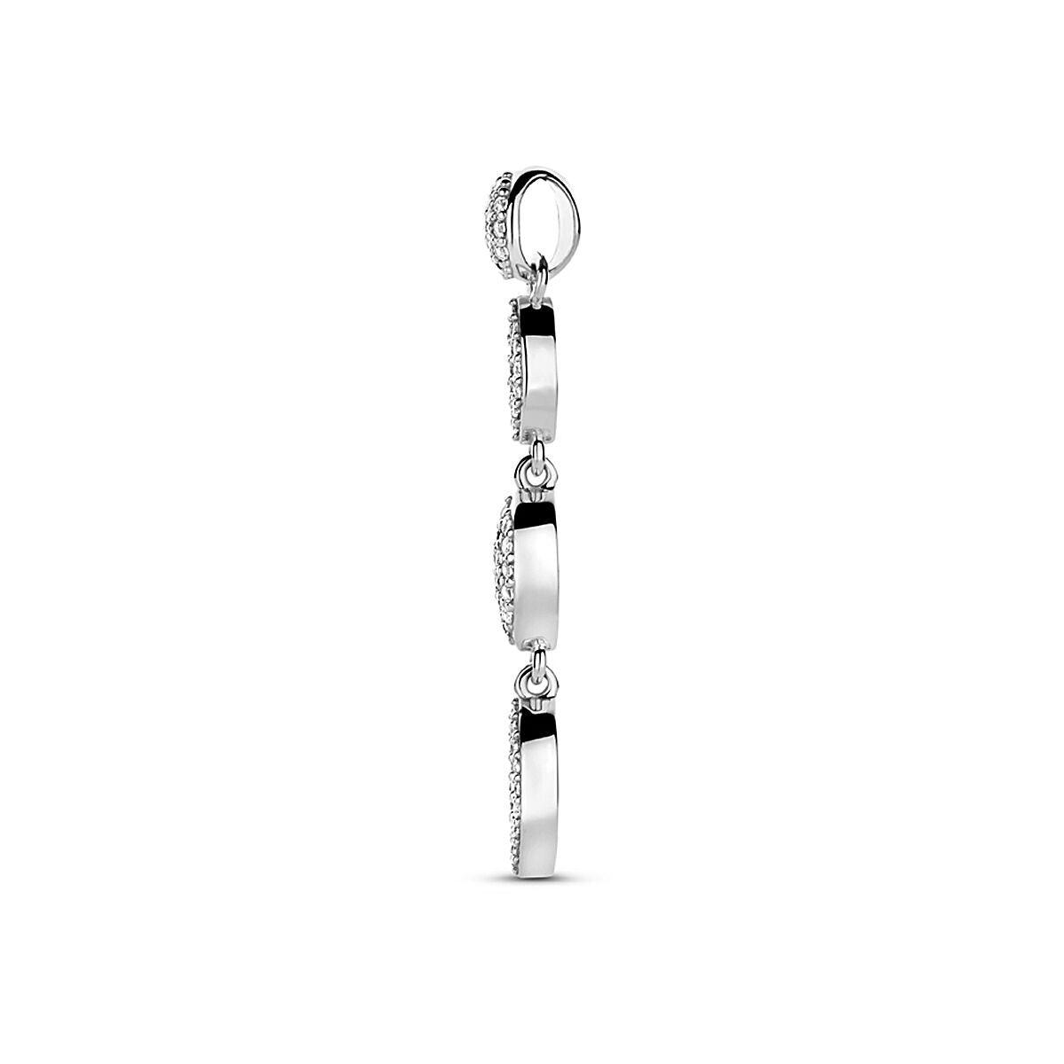 Silberanhänger mit Zirkonia – rhodiniertes 925er Silber, 37 mm