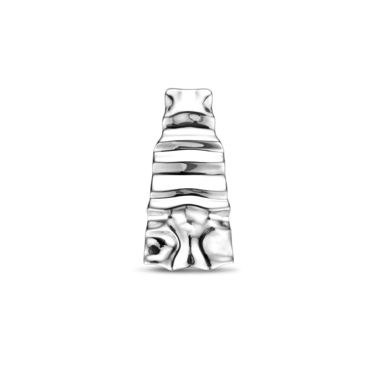 Hänger aus rhodiniertem 925 Silber mit strukturiertem Design und glänzender Oberfläche