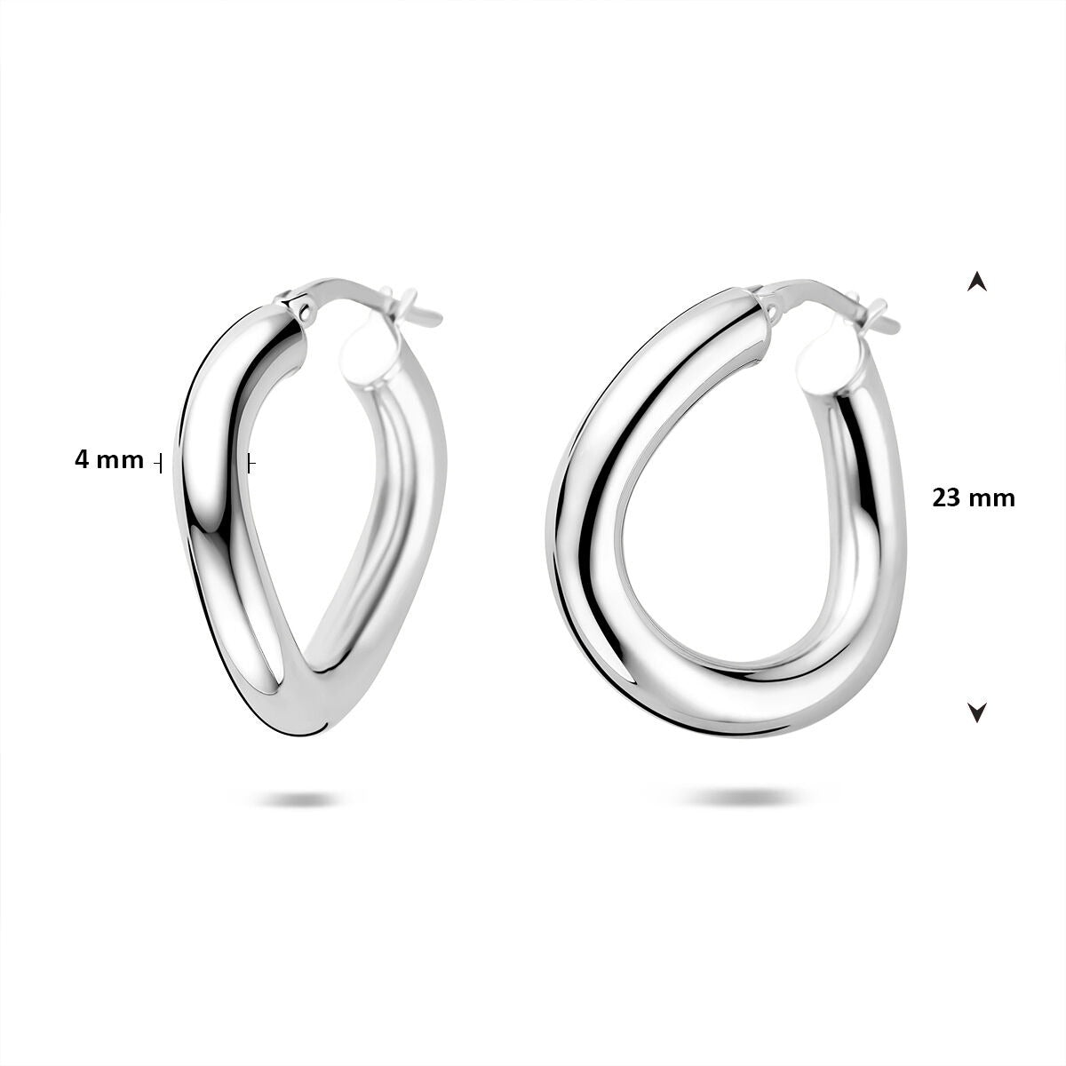 Silberne Creolen – rhodiniertes 925er Silber