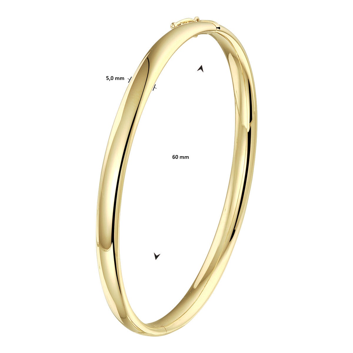 9 Karat Gelbgold Armreif mit Scharnierverschluss