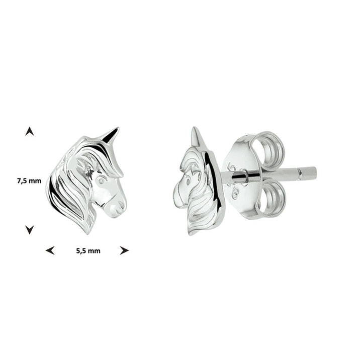 Ohrstecker aus rhodiniertem Einhorn-Silber
