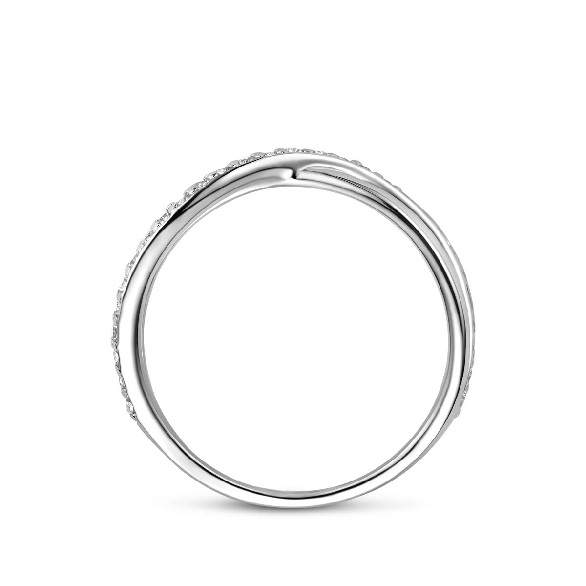 Rhodinierter 925er Silberring mit Zirkonia