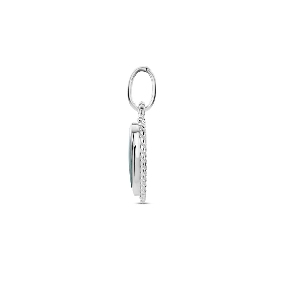 Rhodinierter Silberanhänger mit Malachit – Herzform 20,5 mm