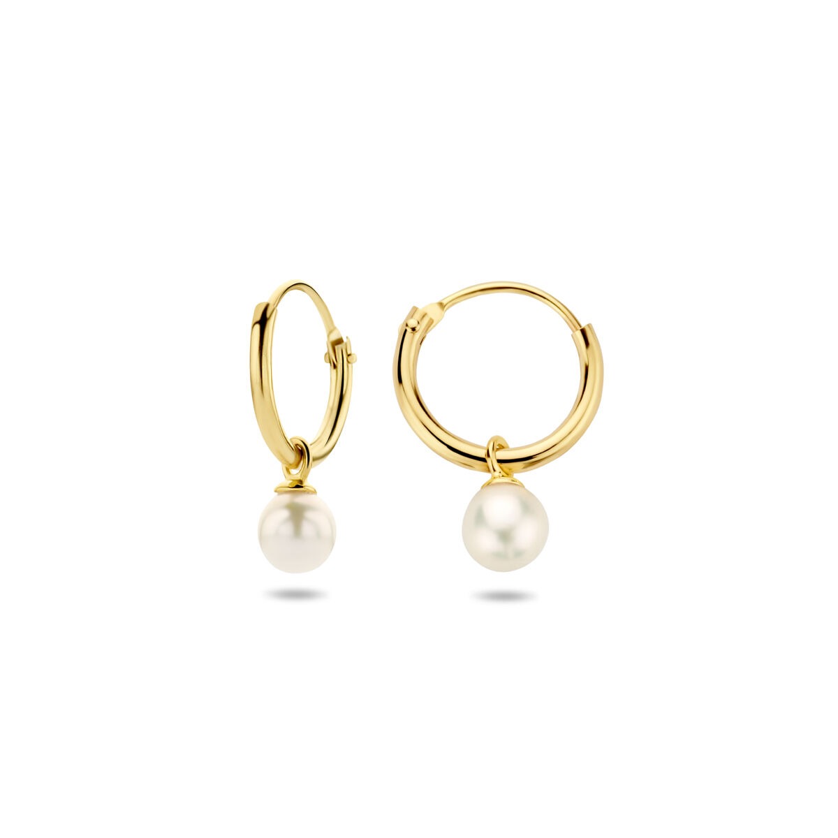 Goldene Ohrringe mit Süßwasserperle – 14k
