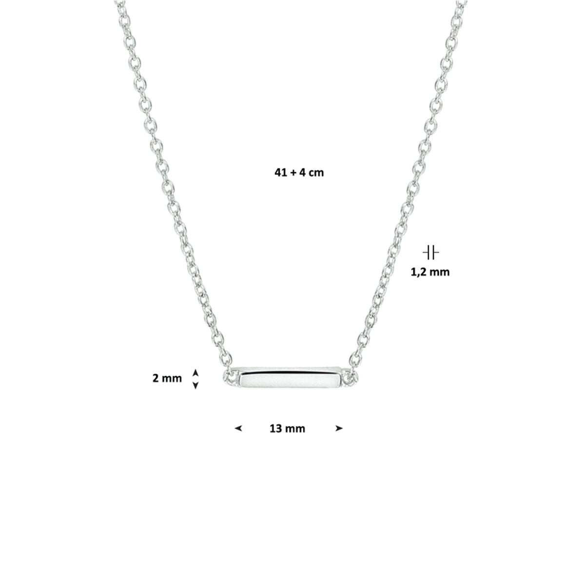 Silberne Halskette mit Balken – rhodiniertes 925er Silber