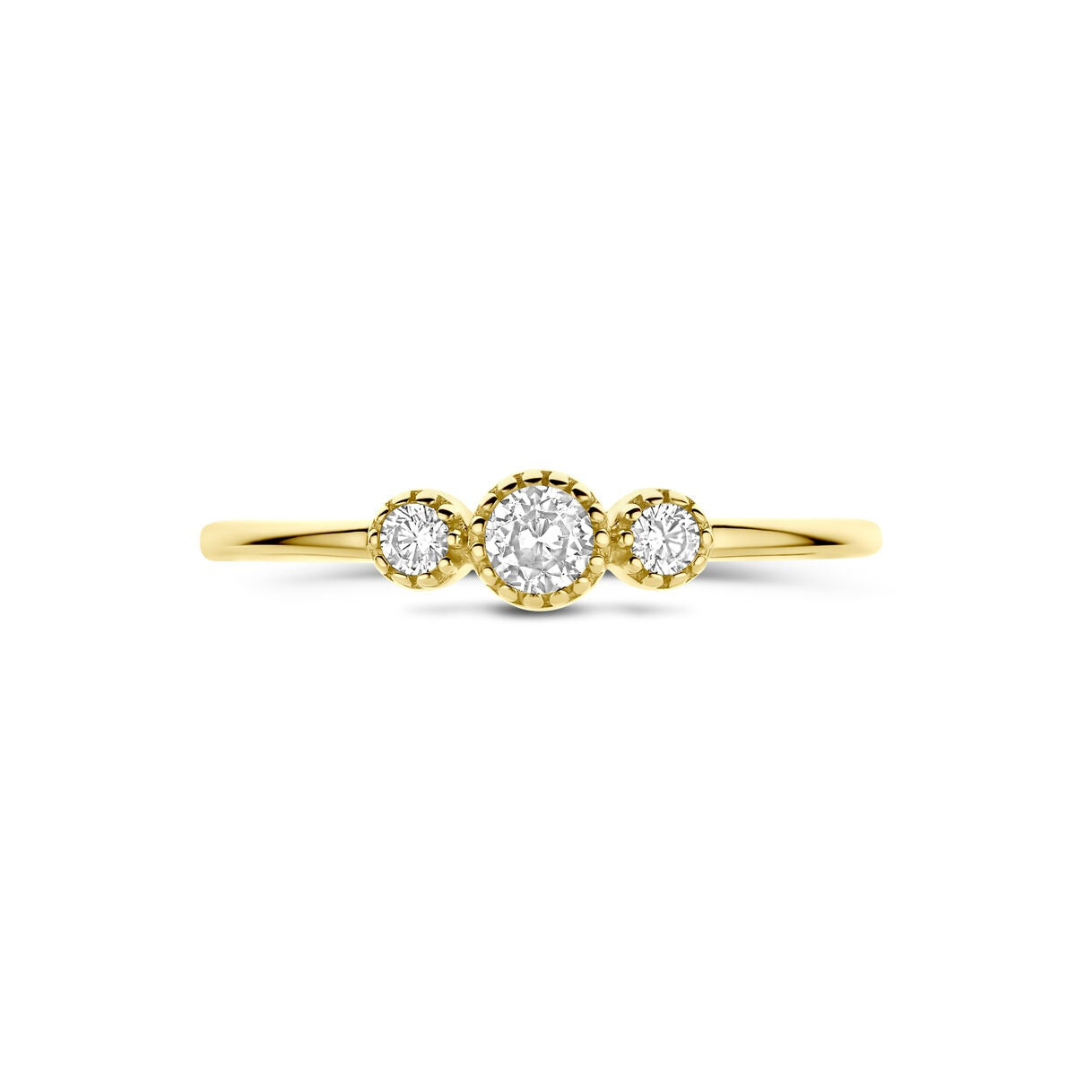 Goldener Damenring mit Zirkonia – 14 Karat Gelbgold