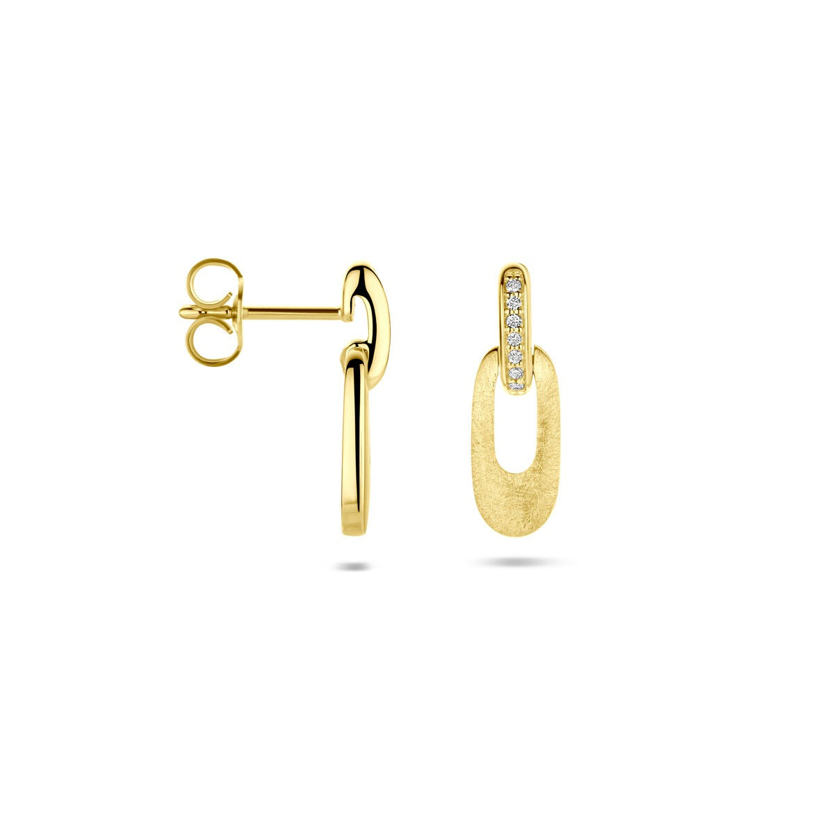 14 Karat Gelbgold-Ohrhänger mit brillantgeschliffenem Diamanten 0.04ct