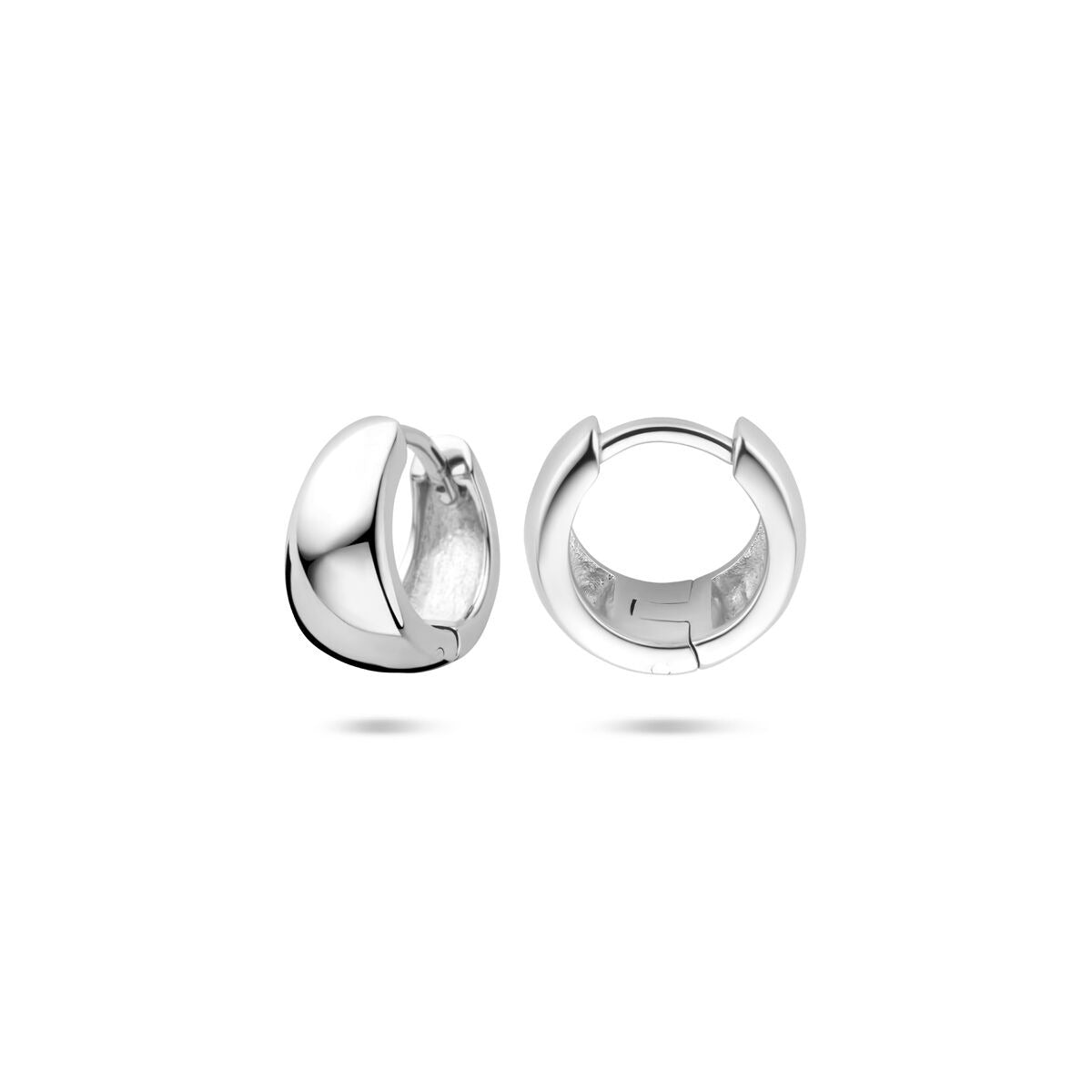 Rhodinierte Klappcreolen aus Silber – 11 mm