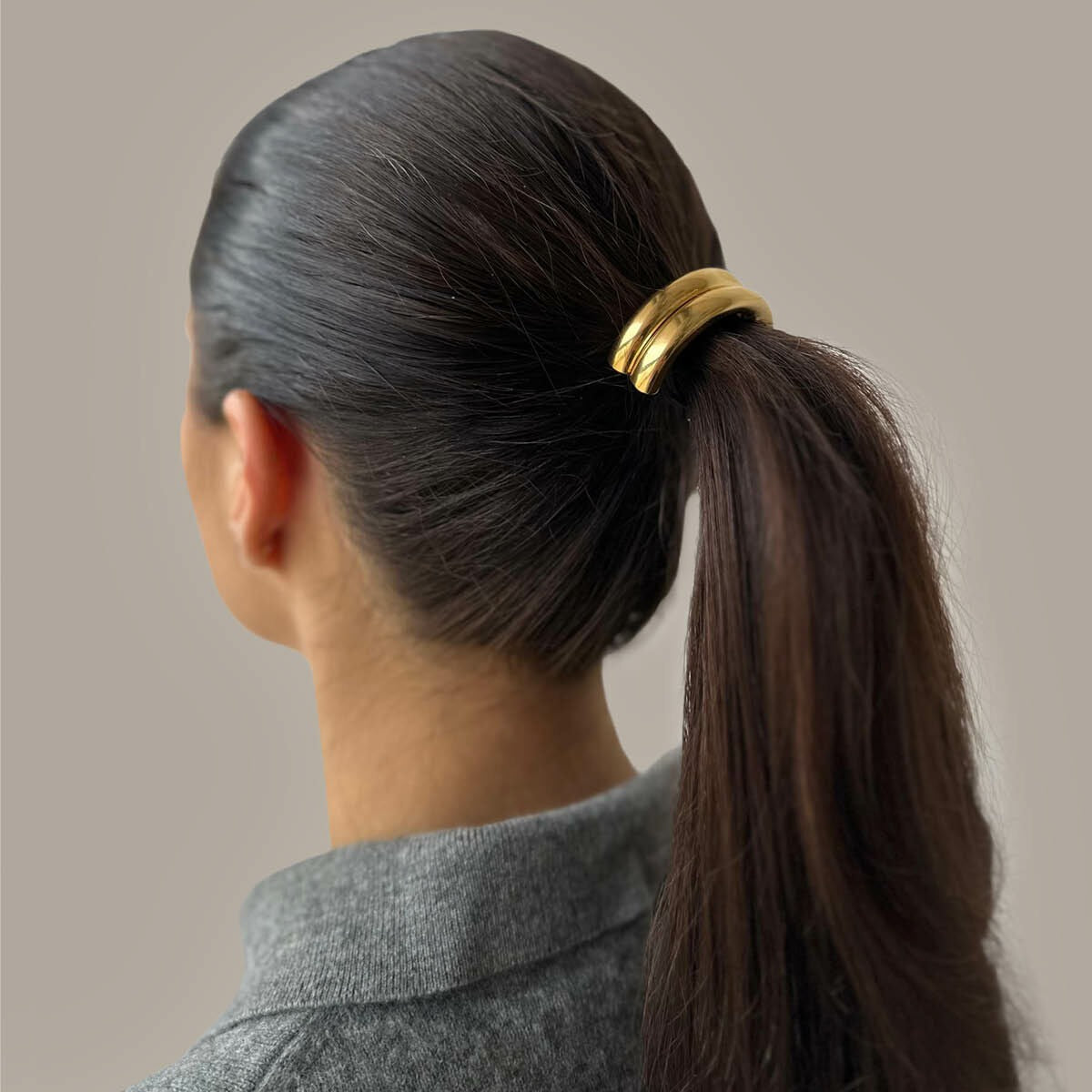 Haarmanschette aus Stahl mit goldfarbener Ionenplattierung – 17 x 53 mm