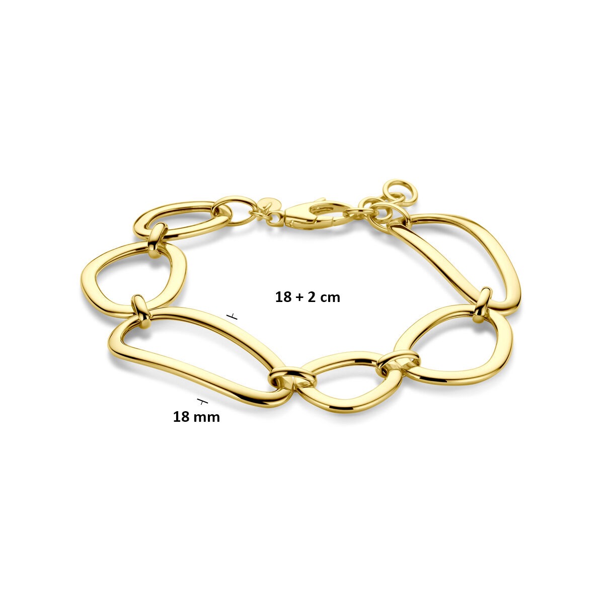 Damenarmband aus 14 Karat Gold mit breiten Gliedern