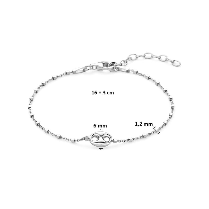 Rhodiniertes 925er Silber Kaffeebohnen Armband