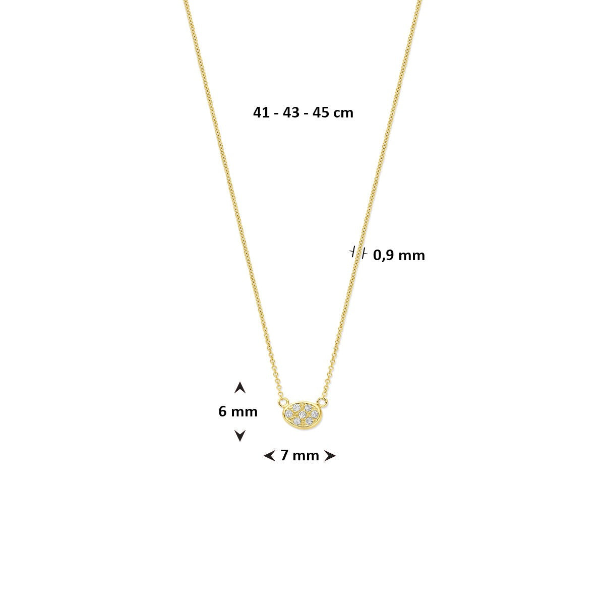 14 Karat Gelbgoldcollier mit Diamant – raffinierter Glanz in zeitlosem Design