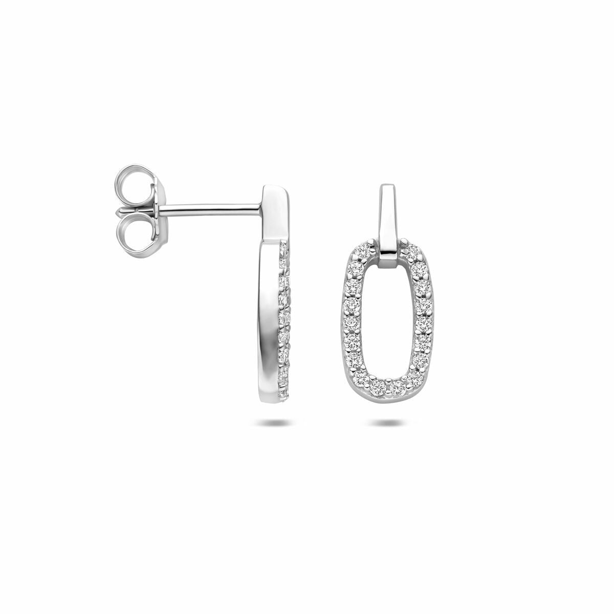 Ohrstecker aus Silber mit Zirkonia-Entourage 16,5 mm