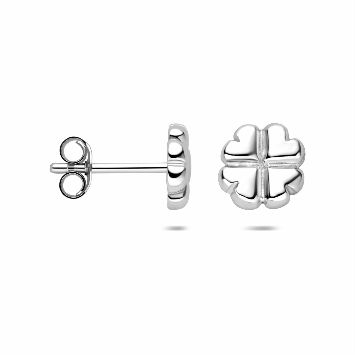 Silberohrstecker Kleeblatt – rhodiniert 925