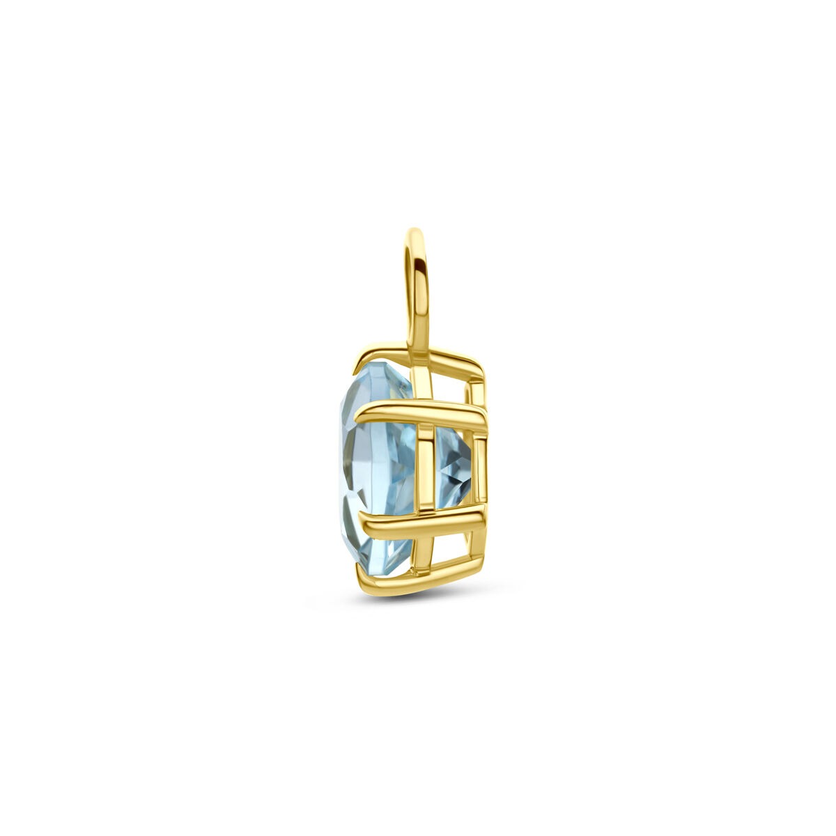 Ohrringanhänger aus 14 Karat Gelbgold mit blauem Topas