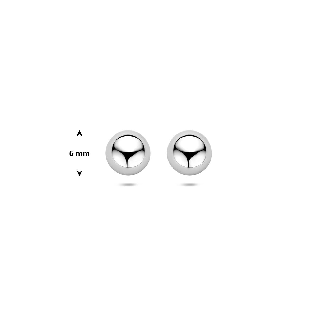 Ohrstecker Halbkugel Silber rhodiniert