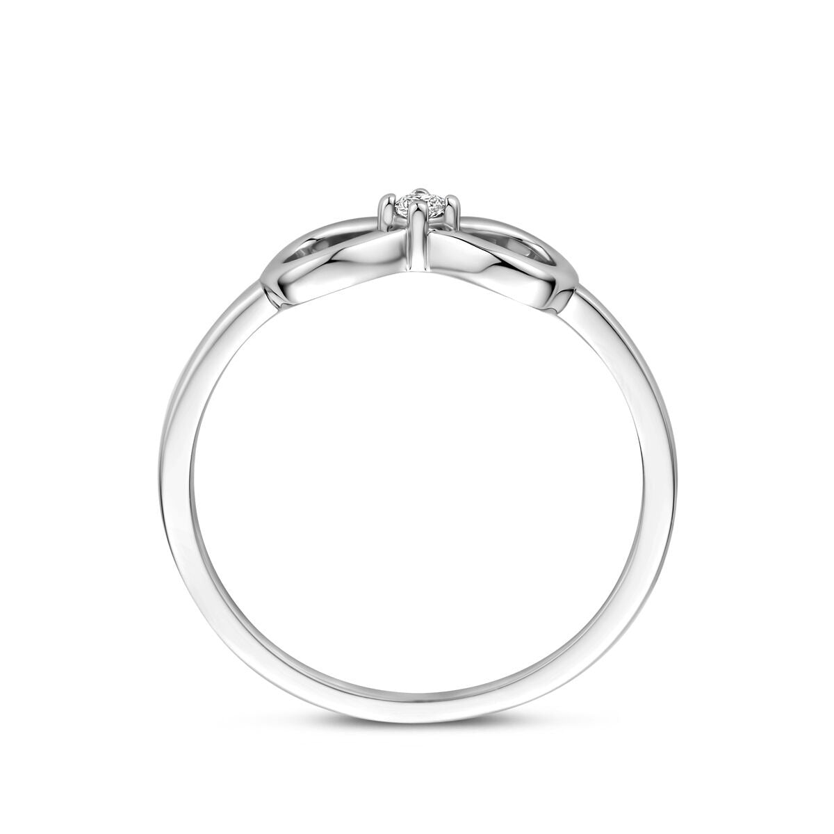 Rhodinierter 925er Silberring mit Infinity und Zirkonia