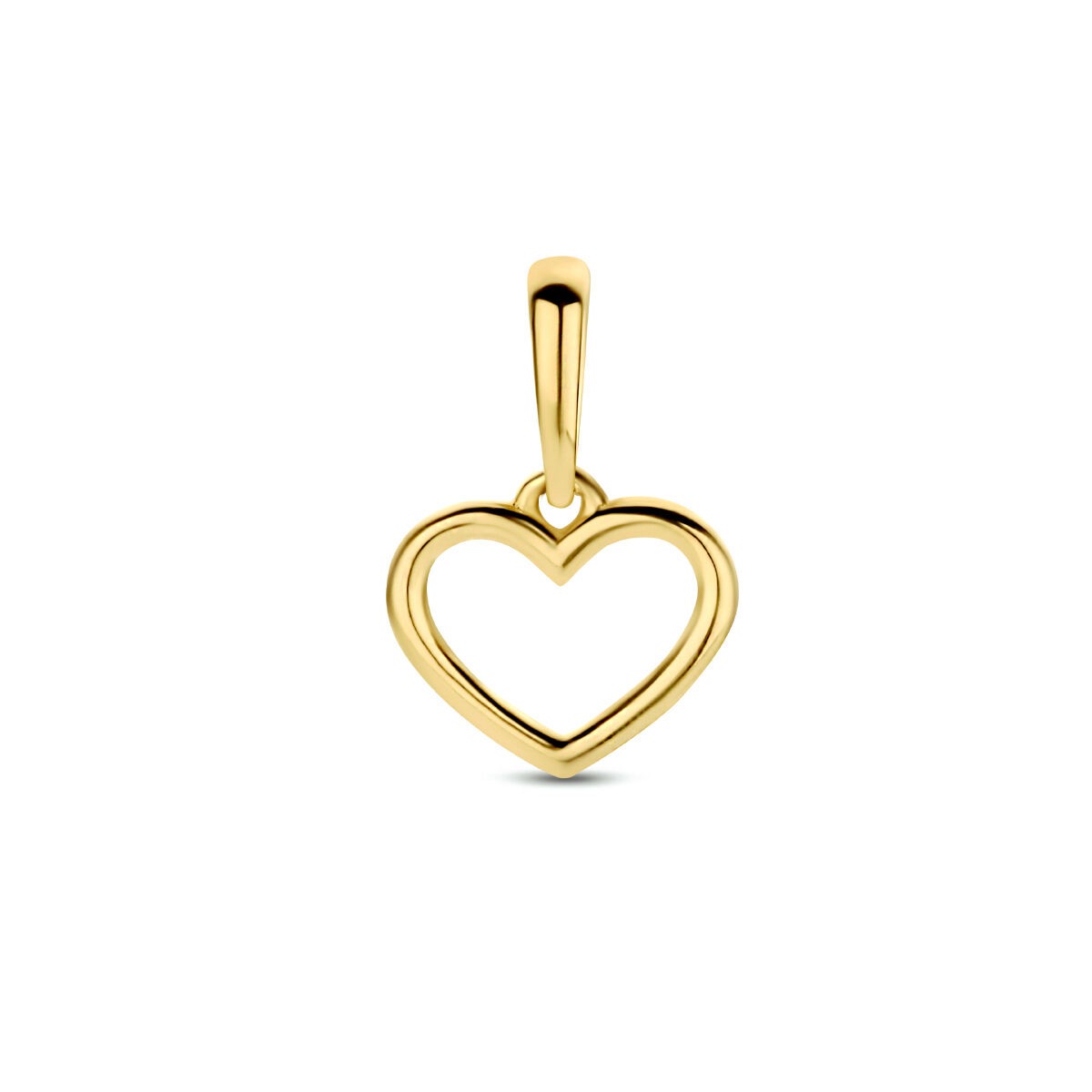 Herzanhänger aus 9 Karat gelbgoldfarbenem Material mit offenem Design